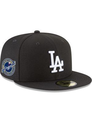 Los Angeles Dodgers 2025 World Series Champions Back-to-Back Circle Patch Black 59FIFTY Fitted Hat