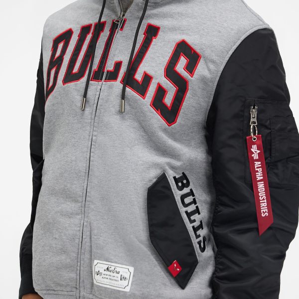 Alpha Industries x Toronto Raptors Gray MA-1 Full Zip Fleece Jacket
