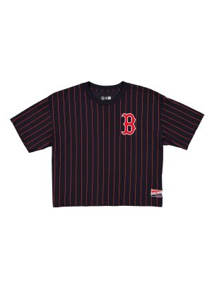 Boston Red Sox Throwback Women's Cropped Pinstripe T-Shirt