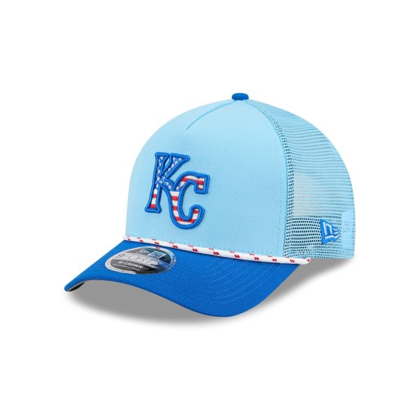 Kansas City Royals Independence Day 2025 9FORTY M-Crown A-Frame Trucker Hat