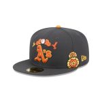 Athletics Day of the Dead Graphite 59FIFTY Fitted Hat