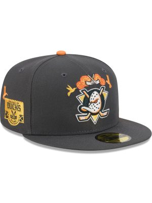 Anaheim Ducks Day of the Dead Graphite 59FIFTY Fitted Hat