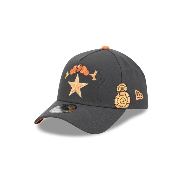 Dallas Cowboys Day of the Dead Graphite 9FORTY A-Frame Snapback Hat