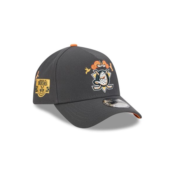 Anaheim Ducks Day of the Dead Graphite 9FORTY A-Frame Snapback Hat