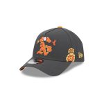 Athletics Day of the Dead Graphite 9FORTY A-Frame Snapback Hat