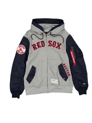 Alpha Industries x Boston Red Sox Gray MA-1 Full Zip Fleece Jacket