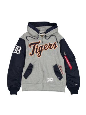 Alpha Industries x Detroit Tigers Gray MA-1 Full Zip Fleece Jacket