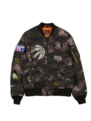 Alpha Industries x Toronto Raptors Black Camo MA-1 Bomber Jacket