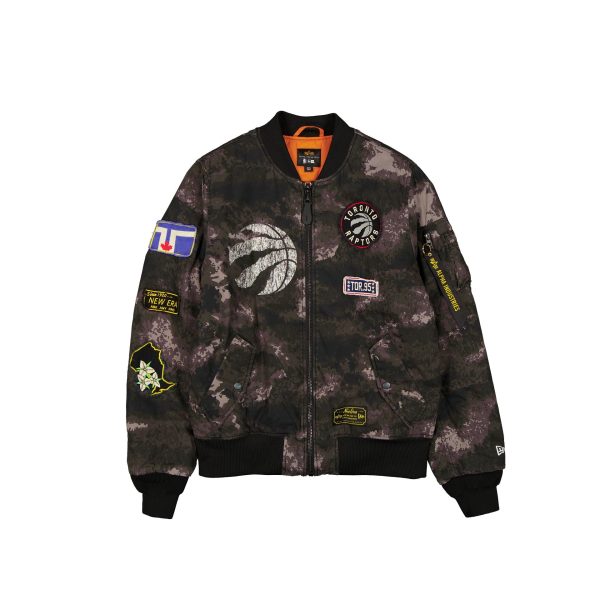 Alpha Industries x Toronto Raptors Black Camo MA-1 Bomber Jacket