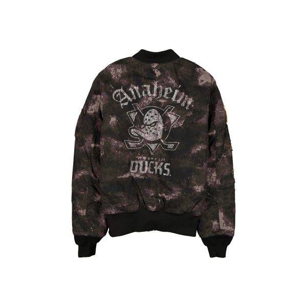 Alpha Industries x Anaheim Ducks Black Camo MA-1 Bomber Jacket