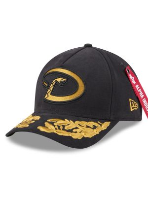 Alpha Industries x Arizona Diamondbacks Black 9FORTY M-Crown A-Frame Snapback Hat