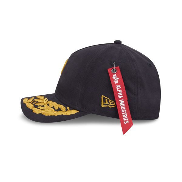 Alpha Industries x Pittsburgh Pirates Black 9FORTY M-Crown A-Frame Snapback Hat