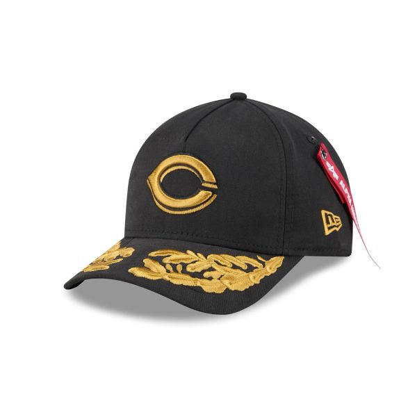 Alpha Industries x Cincinnati Reds Black 9FORTY M-Crown A-Frame Snapback Hat