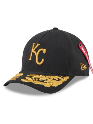 Alpha Industries x Kansas City Royals Black 9FORTY M-Crown A-Frame Snapback Hat