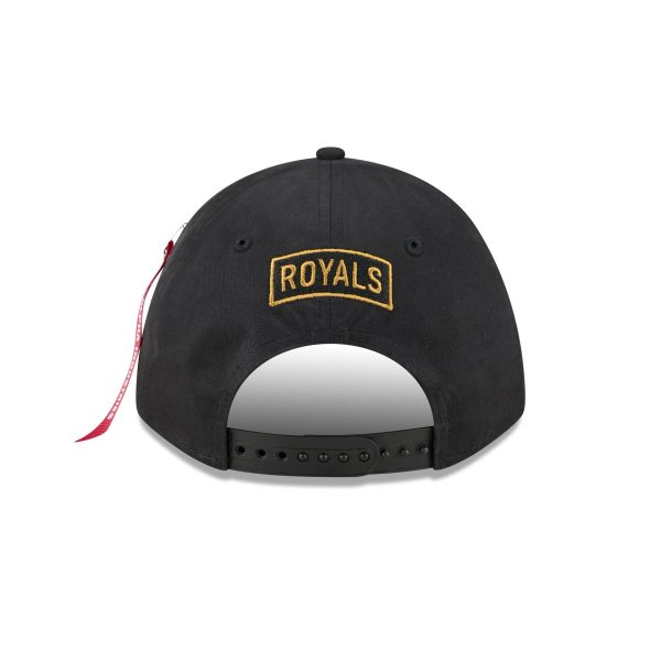 Alpha Industries x Kansas City Royals Black 9FORTY M-Crown A-Frame Snapback Hat
