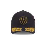 Alpha Industries x Milwaukee Brewers Black 9FORTY M-Crown A-Frame Snapback Hat