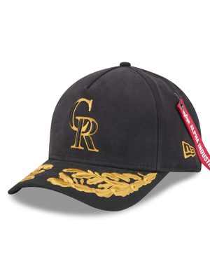 Alpha Industries x Colorado Rockies Black 9FORTY M-Crown A-Frame Snapback Hat