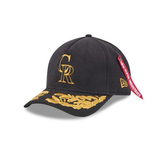 Alpha Industries x Colorado Rockies Black 9FORTY M-Crown A-Frame Snapback Hat