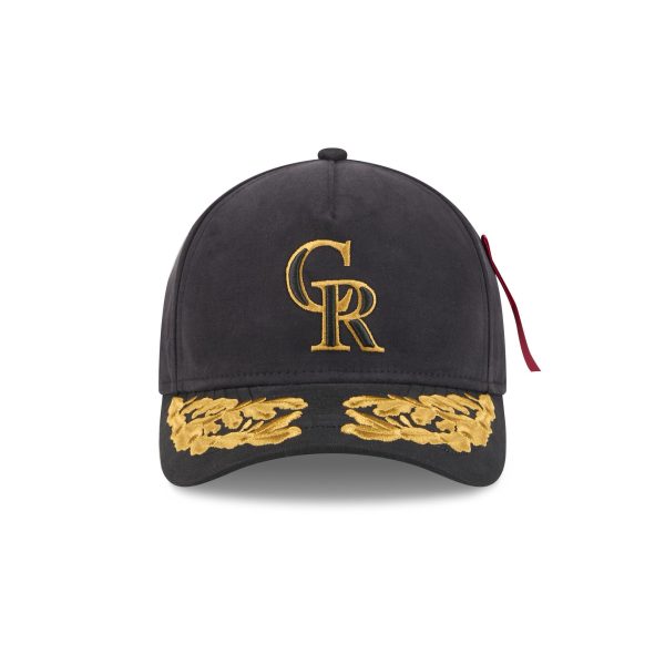 Alpha Industries x Colorado Rockies Black 9FORTY M-Crown A-Frame Snapback Hat