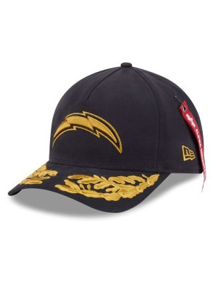 Alpha Industries x Los Angeles Chargers Black 9FORTY M-Crown A-Frame Snapback Hat
