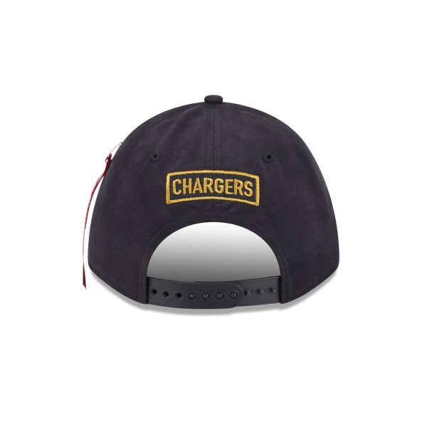 Alpha Industries x Los Angeles Chargers Black 9FORTY M-Crown A-Frame Snapback Hat