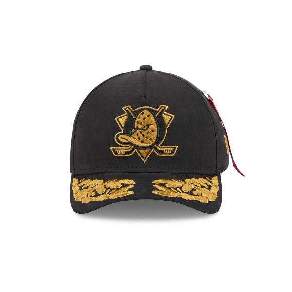 Alpha Industries x Anaheim Ducks Black 9FORTY M-Crown A-Frame Snapback Hat