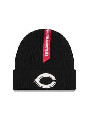 Alpha Industries x Cincinnati Reds Black Cuff Knit Hat