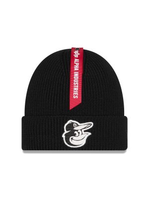Alpha Industries x Baltimore Orioles Black Cuff Knit Hat