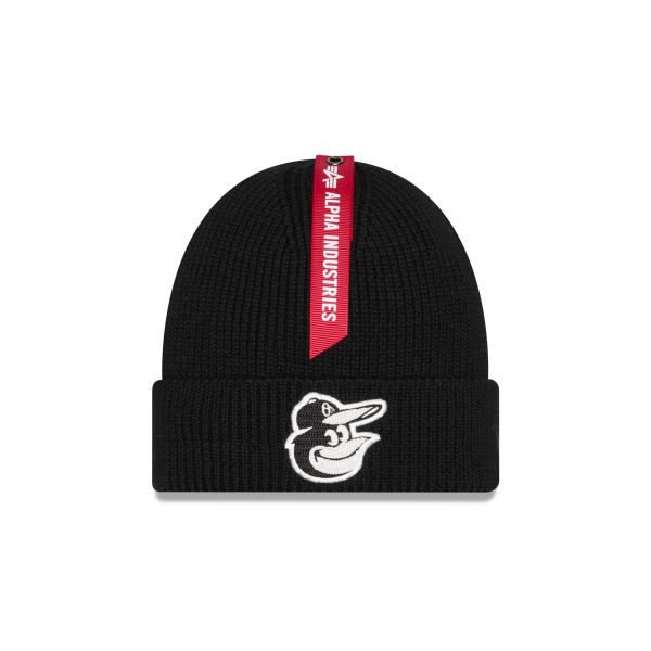 Alpha Industries x Baltimore Orioles Black Cuff Knit Hat