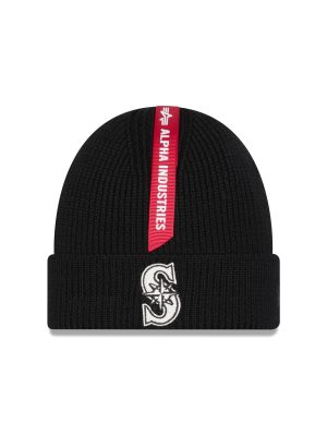 Alpha Industries x Seattle Mariners Black Cuff Knit Hat