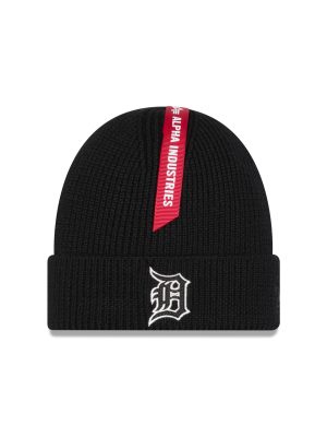 Alpha Industries x Detroit Tigers Black Cuff Knit Hat