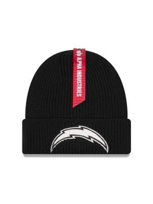 Alpha Industries x Los Angeles Chargers Black Cuff Knit Hat