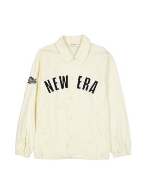 New Era Branded Twill Applique Chrome White Coaches Jacket