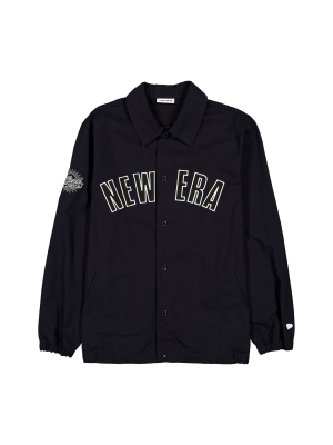New Era Branded Twill Applique Navy Coaches Jacket