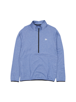 New Era Branded Knit Golf Heather Indigo Blue Half Zip