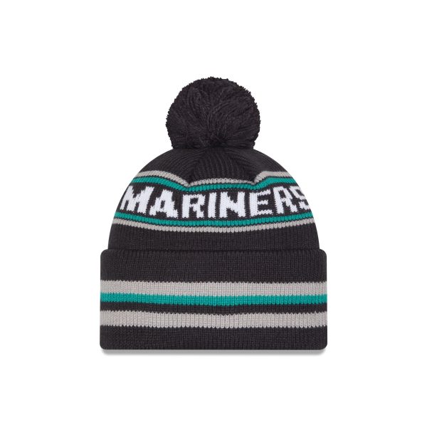 Seattle Mariners Classic Pom Knit Hat