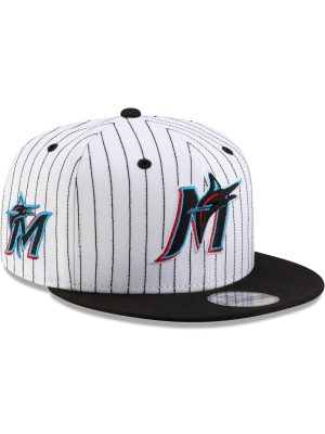 Miami Marlins Deceptor Pinstripe 9FIFTY Snapback Hat