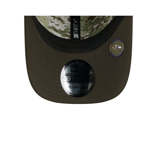 Baltimore Ravens 2025 Salute to Service 39THIRTY Stretch Fit Hat