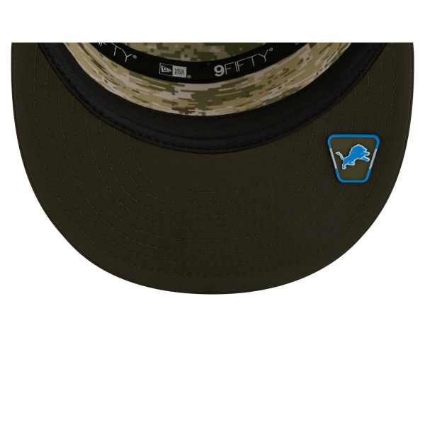 Detroit Lions 2025 Salute to Service Split Panel 9FIFTY Trucker Hat