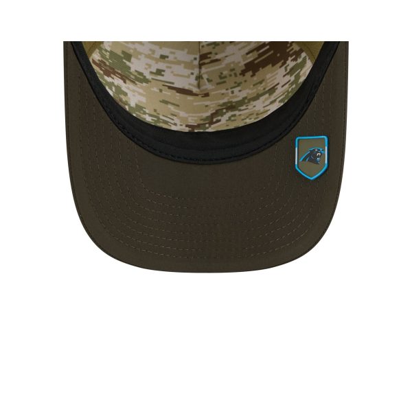 Carolina Panthers 2025 Salute to Service 9FORTY M-Crown A-Frame Trucker Hat