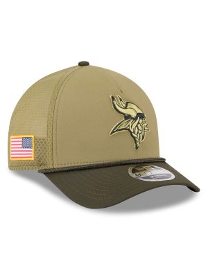 Minnesota Vikings 2025 Salute to Service 9FORTY M-Crown A-Frame Trucker Hat