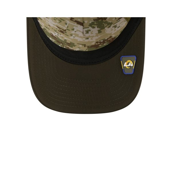 Los Angeles Rams 2025 Salute to Service 9FORTY M-Crown A-Frame Trucker Hat