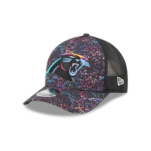 Carolina Panthers 2025 Crucial Catch 9FORTY M-Crown A-Frame Trucker Hat