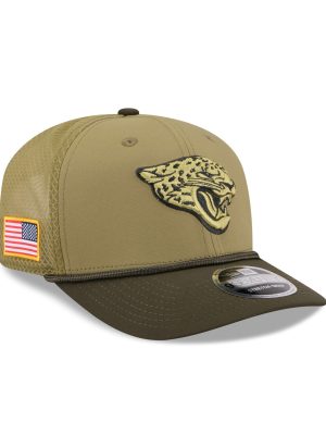 Jacksonville Jaguars 2025 Salute to Service 9SEVENTY Trucker Hat