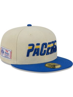 Indiana Pacers 2025 City Edition Chrome White Corduroy 59FIFTY Fitted Hat