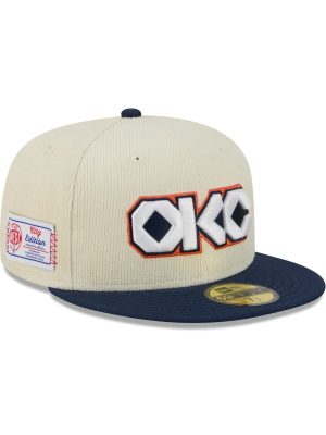 Oklahoma City Thunder 2025 City Edition Chrome White Corduroy 59FIFTY Fitted Hat