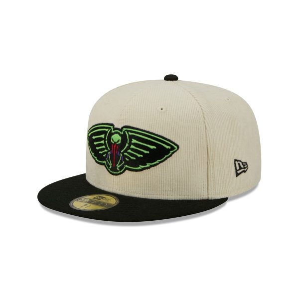 New Orleans Pelicans 2025 City Edition Chrome White Corduroy 59FIFTY Fitted Hat