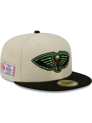 New Orleans Pelicans 2025 City Edition Chrome White Corduroy 59FIFTY Fitted Hat