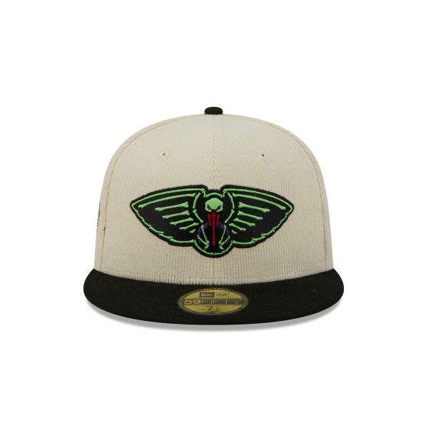 New Orleans Pelicans 2025 City Edition Chrome White Corduroy 59FIFTY Fitted Hat