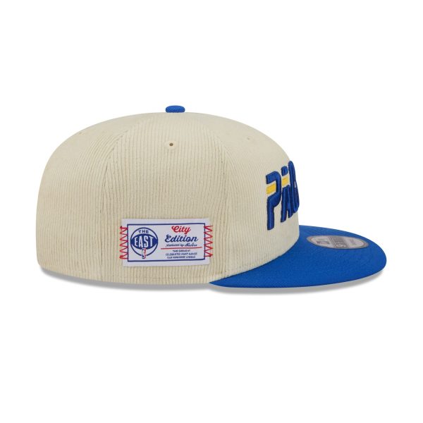 Indiana Pacers 2025 City Edition Chrome White Corduroy 9FIFTY Snapback Hat